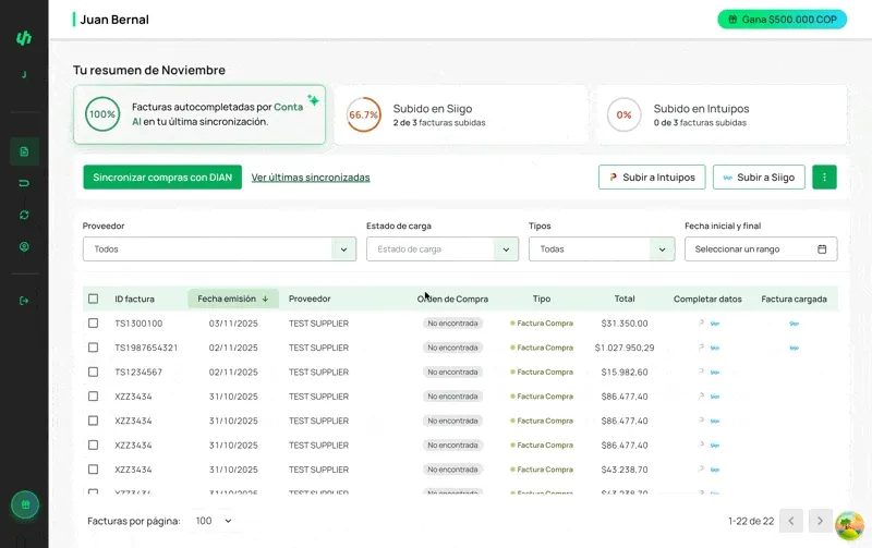 GIF — Paso 1: Sincronizar DIAN